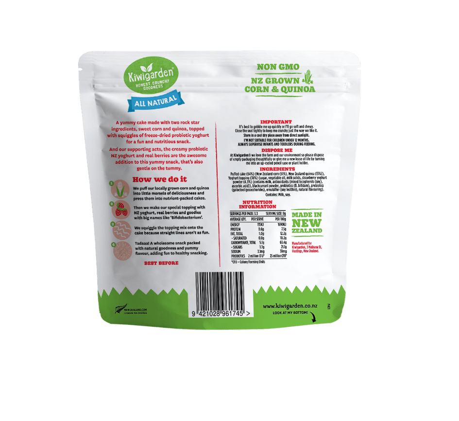 Strawberry Probiotic Yoghurt Corn & Quinoa Cake 26g